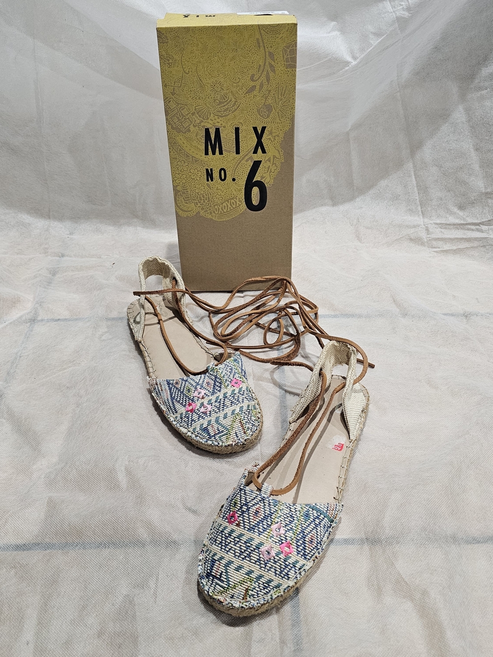 Mix No. 6 Multicolor Embroidered Lace-Up Espadrilles - Size 8.5